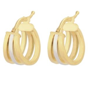 گوشواره طلا 18 عیار زنانه طلای مستجابی مدل سه حلقه ای کد 167088